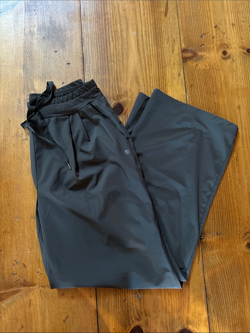 Women’s dark gray- green Drawstring wide leg Pants
